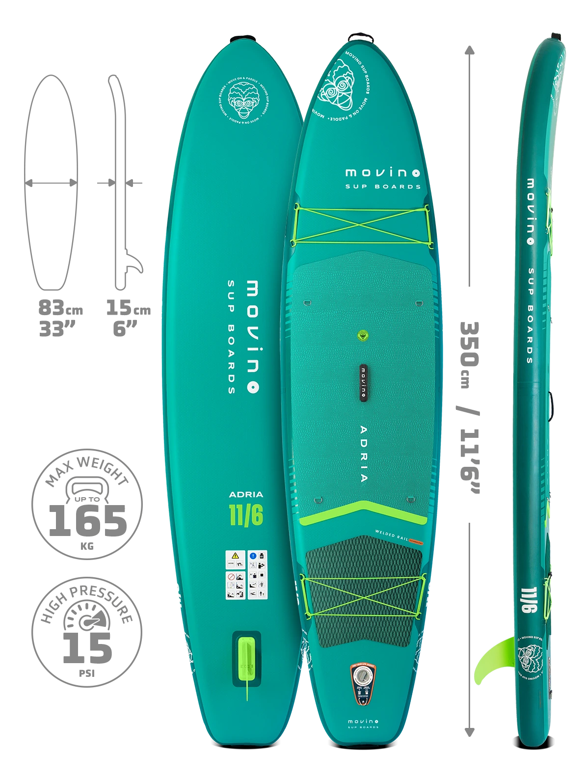 Movino ADRIA Allround 11'6'' (teal-lime)