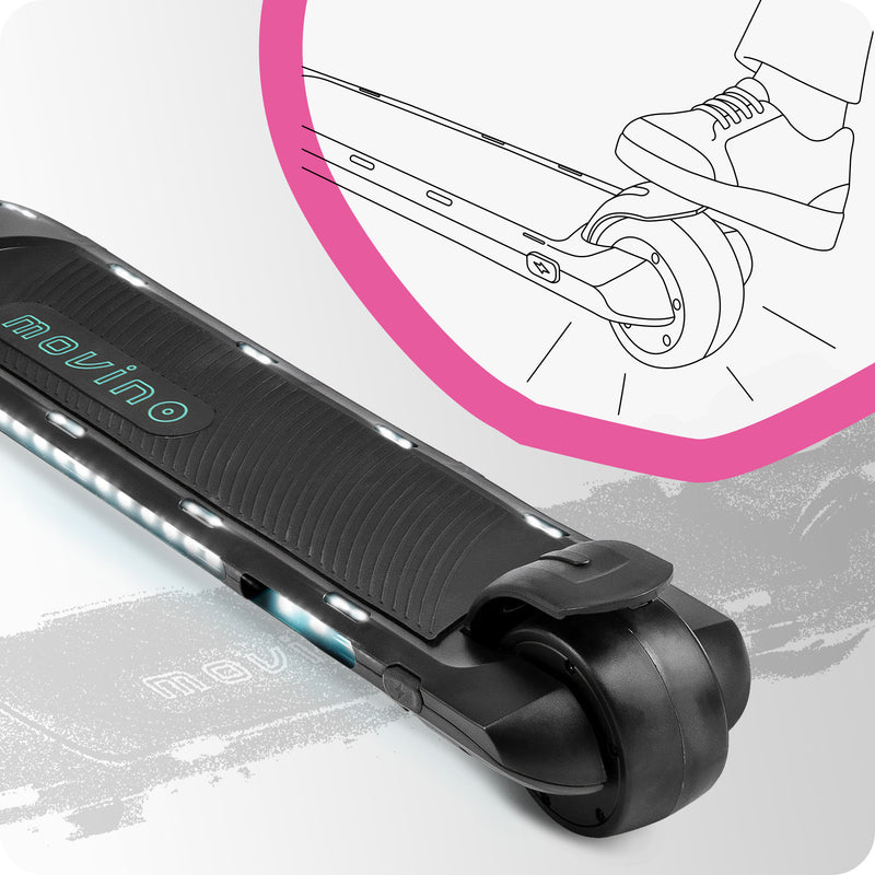 Dual braking: foot brake & E-ABS electric brake.